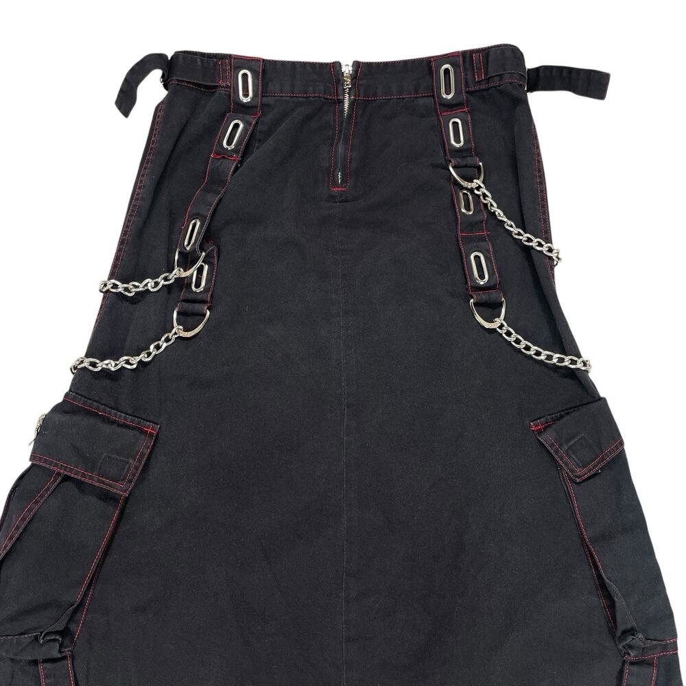 Y2K Tripp NYC Cargo Maxi Skirt Sz M Chains Studs Punk Grunge Mall Goth Utility - Picture 9 of 16